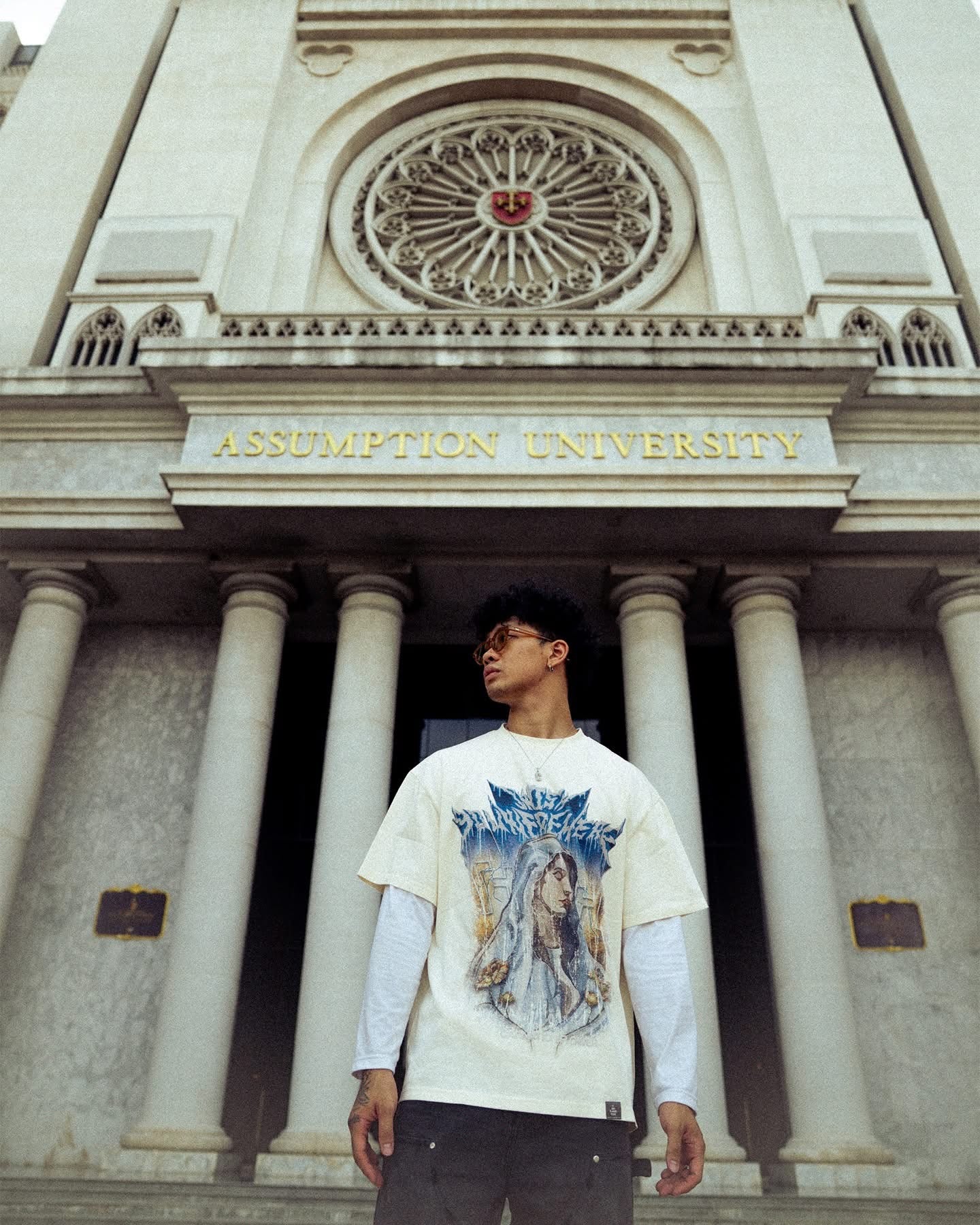 IWYWH Carnation Off-White Mary Blue Tee