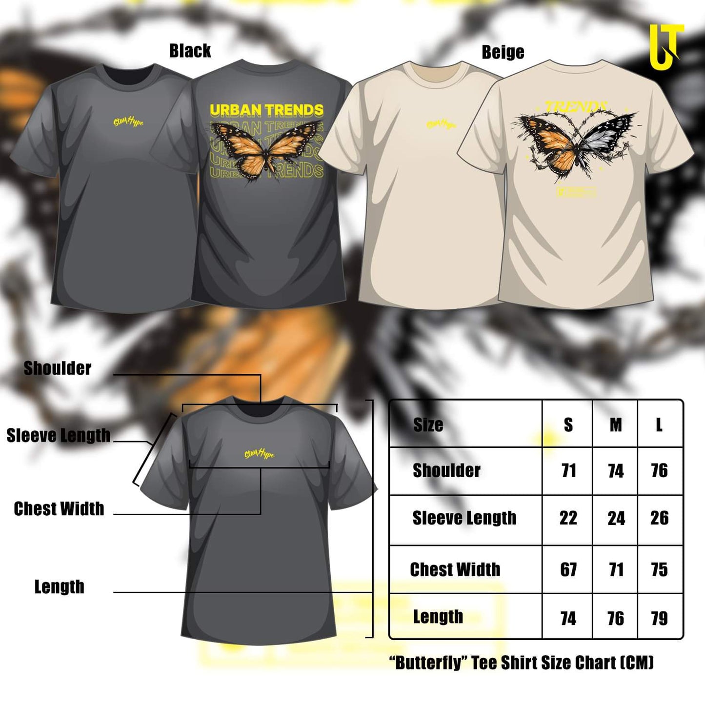 UT Butterfly Oversized Tee Black