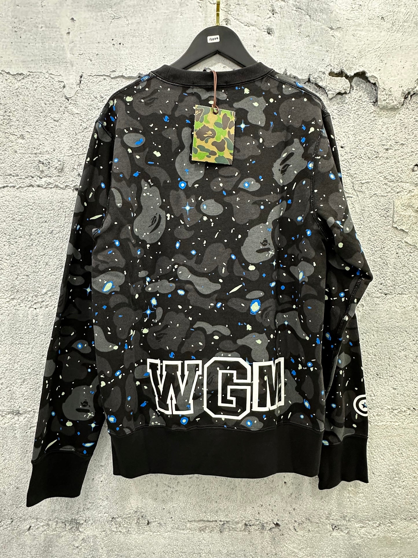 Space Camo Shark Crewneck Black