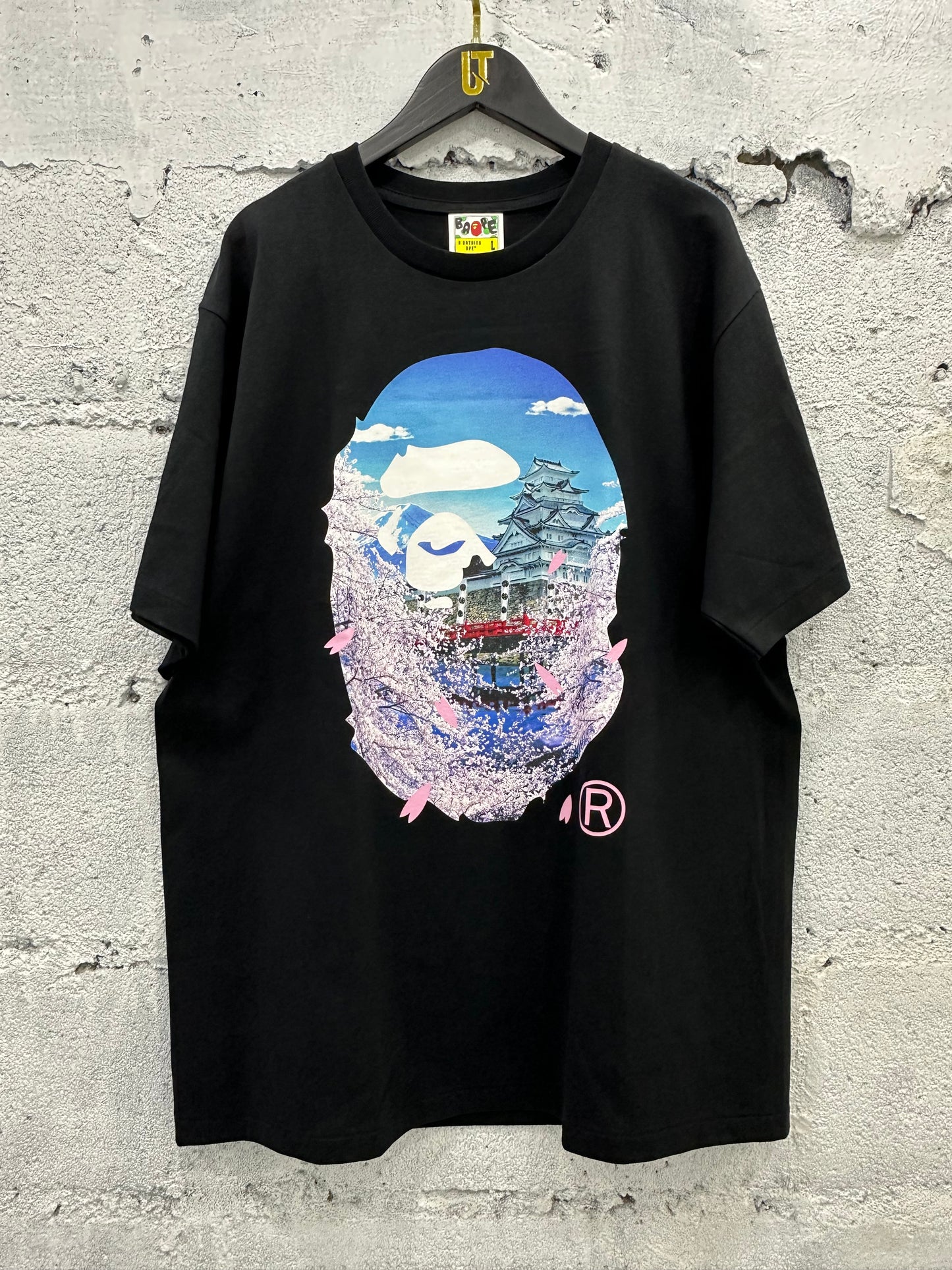Bape Sakura Photo Ape Head Tee Black