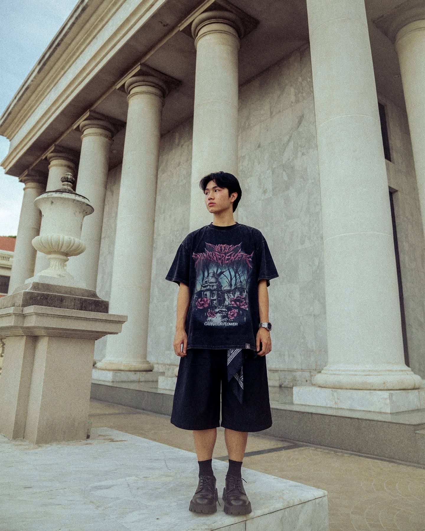 IWYWH Carnation Black Red Church Tee