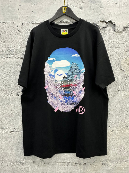 Bape Sakura Photo Ape Head Tee Black