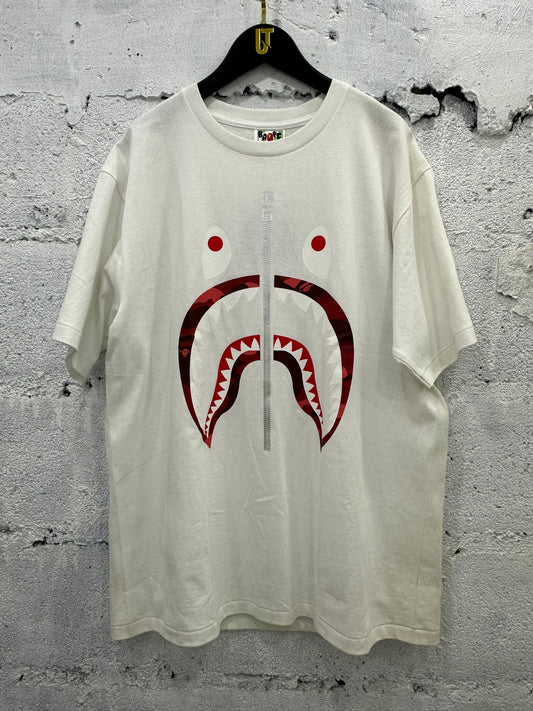 Bape Shark Tee Color Camo Red White