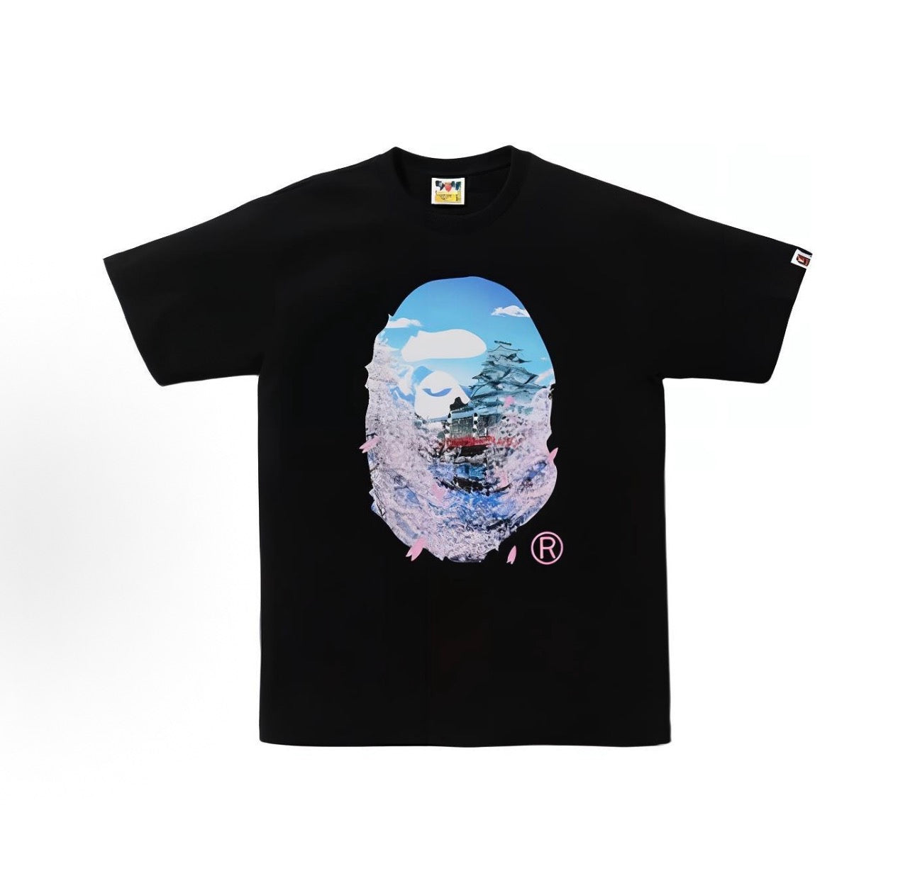 Bape Sakura Photo Ape Head Tee Black